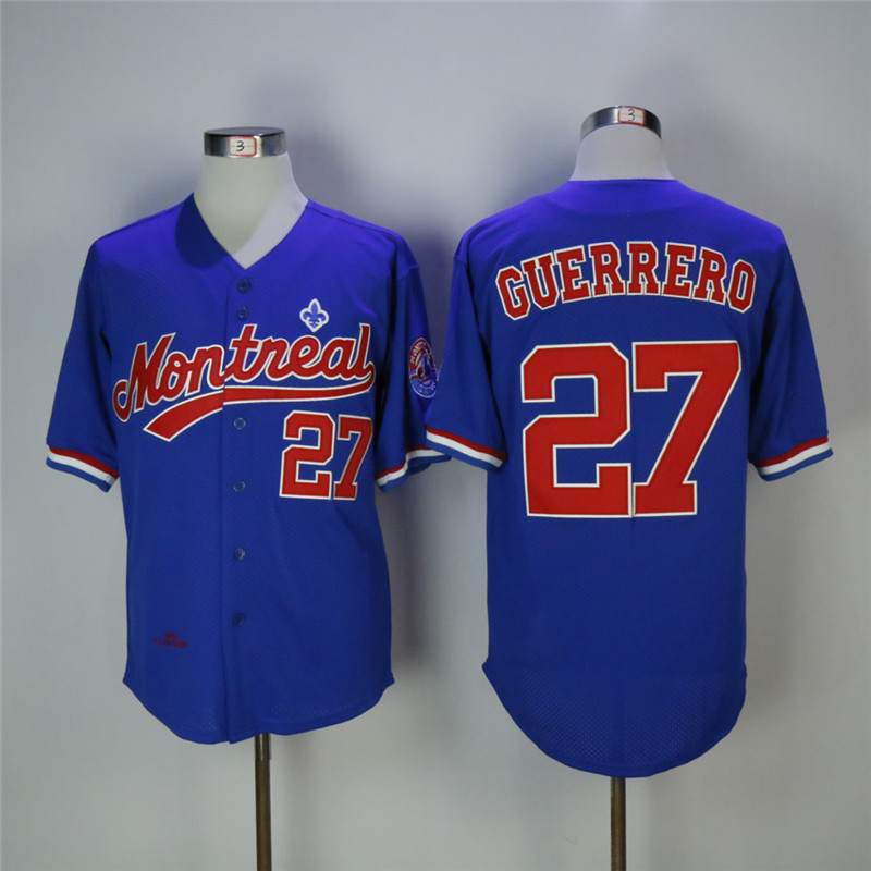 Men's Montreal Expos #27 Vladimir Guerrero Blue Cooperstown Collection Stitched MLB Jersey